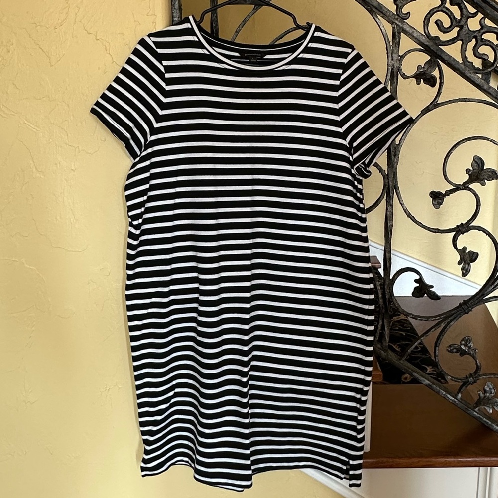 Black and White striped T-Shirt Dress by Banana Republic